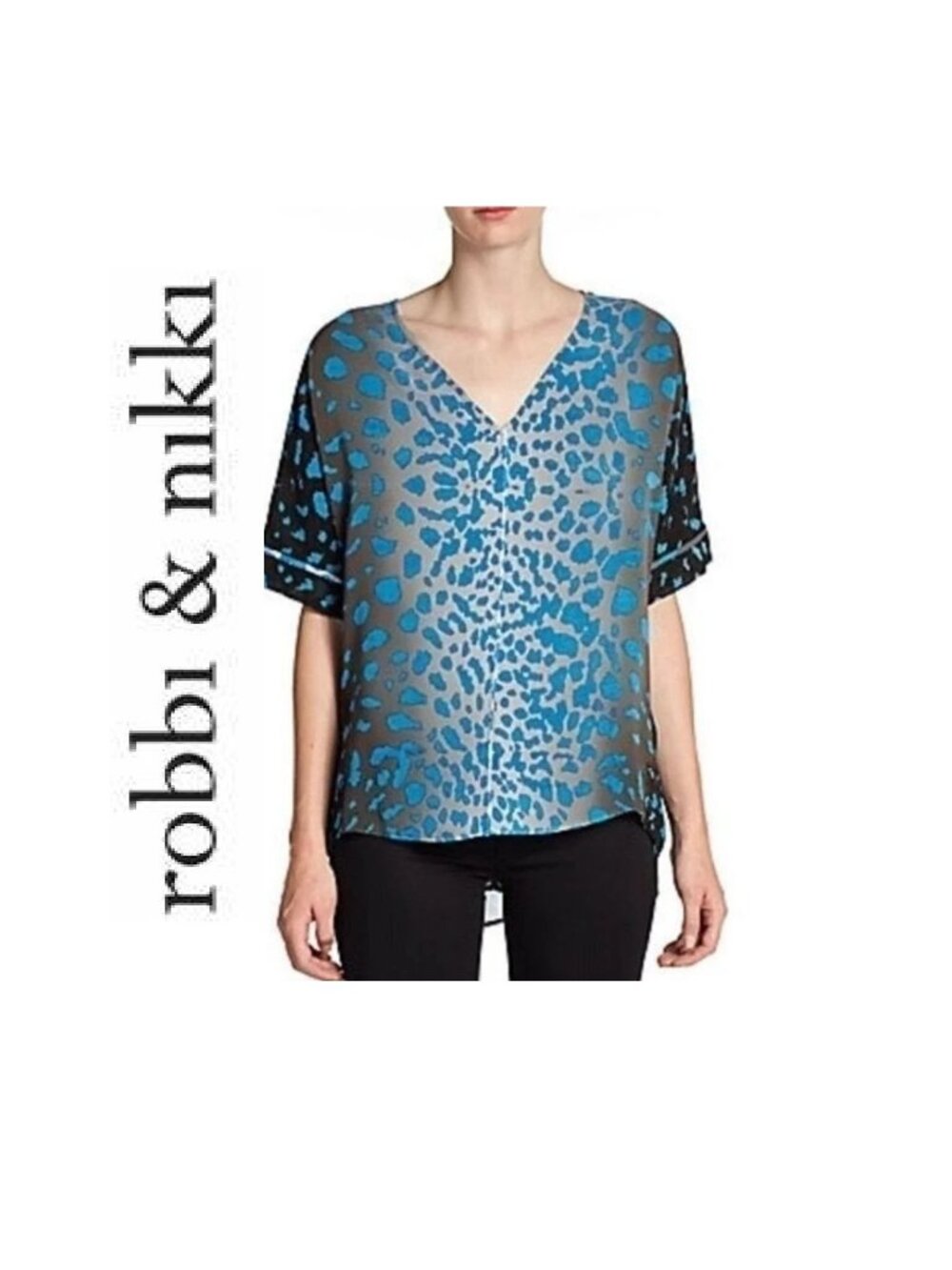ROBBI & NIKKI ANIMAL PRINT TOP sz S